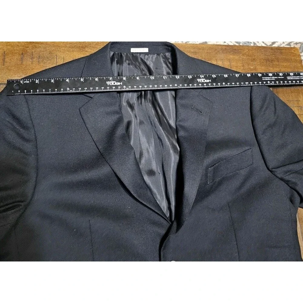 Joseph Abboud Heritage Blazer Mens 40 Short Black 100% Wool Reda Fabric Italy